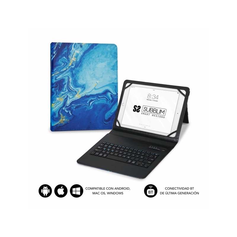 Étui universel Bluetooth Subblim Keytab Pro 9-10,1" - Design ultra-fin - Support réglable - Système magnétique - Durable et