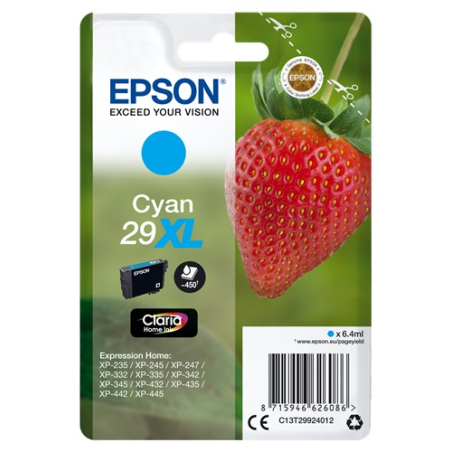 Epson cartouche encre T29XL cyan - 450 pages couleur fiable