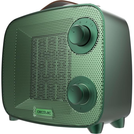Chauffage céramique Cecotec ReadyWarm 1550 Aura Verte - 1500 W - Surface de chauffe jusqu'à 15 m² - Thermostat réglable - 3