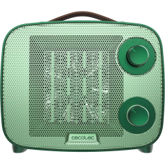 Chauffage céramique Cecotec ReadyWarm 1550 Aura Verte - 1500 W - Surface de chauffe jusqu'à 15 m² - Thermostat réglable - 3