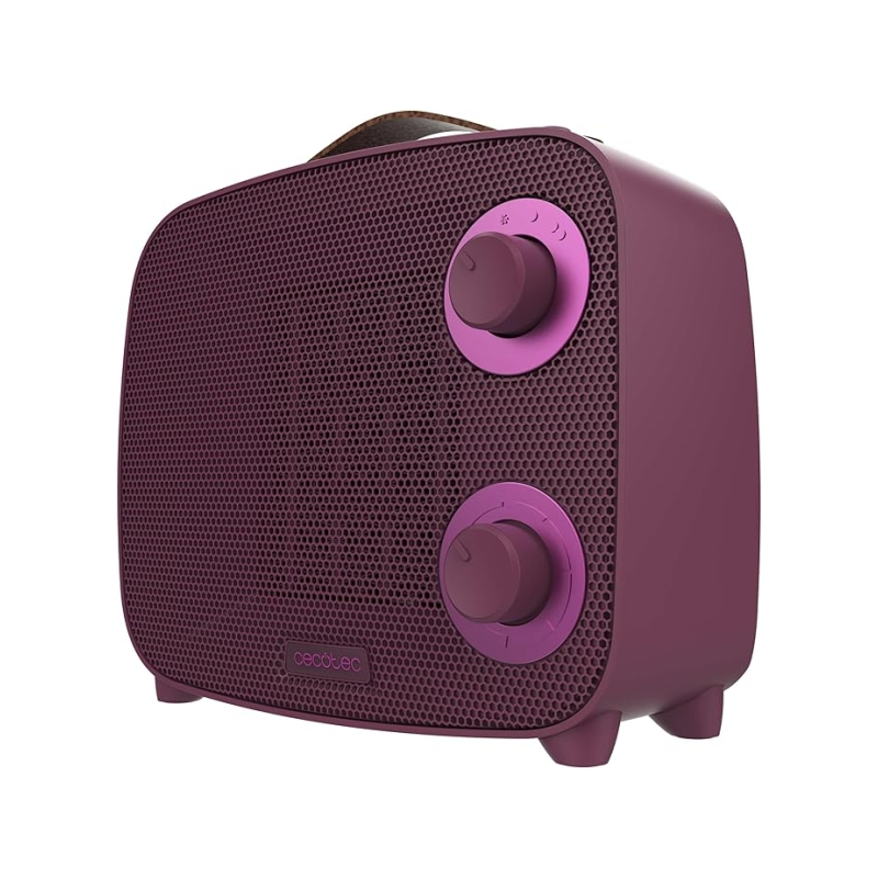 Chauffage céramique Cecotec ReadyWarm 1500 Aura rose - 1500 W - Surface couverte jusqu'à 15 m² - Thermostat réglable - 3 modes
