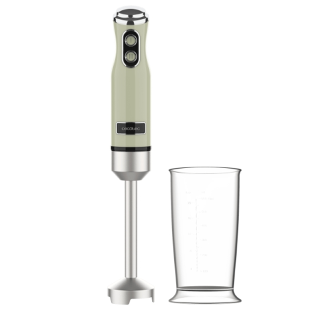 Mixeur plongeant Cecotec Power RetroGreen 1200MAX - Puissance 1200 W - Bol de 0,5 L - Vitesse réglable - Compatible