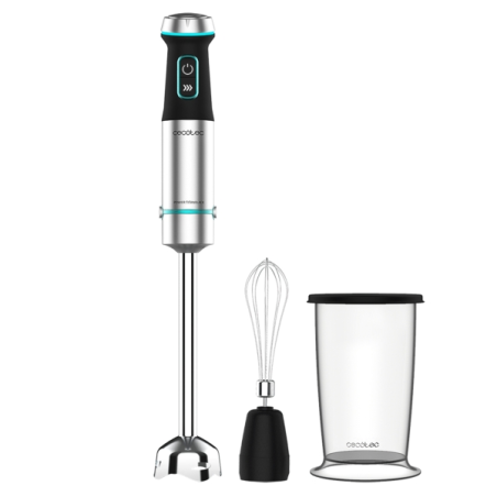 Mixeur plongeant Cecotec Power TitanBlack 1200 XL Cream - 1200 W - 4 lames croisées en titane - Couvercle anti-éclaboussures