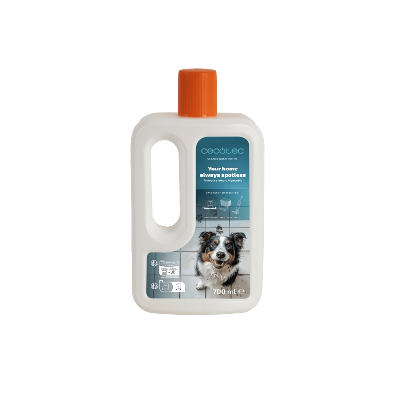 Cecotec Clean and Wash TotalFresh Liquide de nettoyage - 700 ml - Multi-surfaces - Compatible avec Carpetclean, Conga et Freego