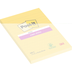 Post-It Super Sticky Pack de 6 blocs de 75 notes adhésives repositionnables - Forme rectangulaire - 101 x 152 mm - Jaune clair