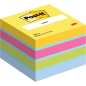 Cube Post-It de 400 notes autocollantes repositionnables - Forme carrée - 51 x 51 mm - Couleurs assorties
