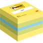 Cube Post-It de 400 notes autocollantes repositionnables - Forme carrée - 51 x 51 mm - Couleurs assorties