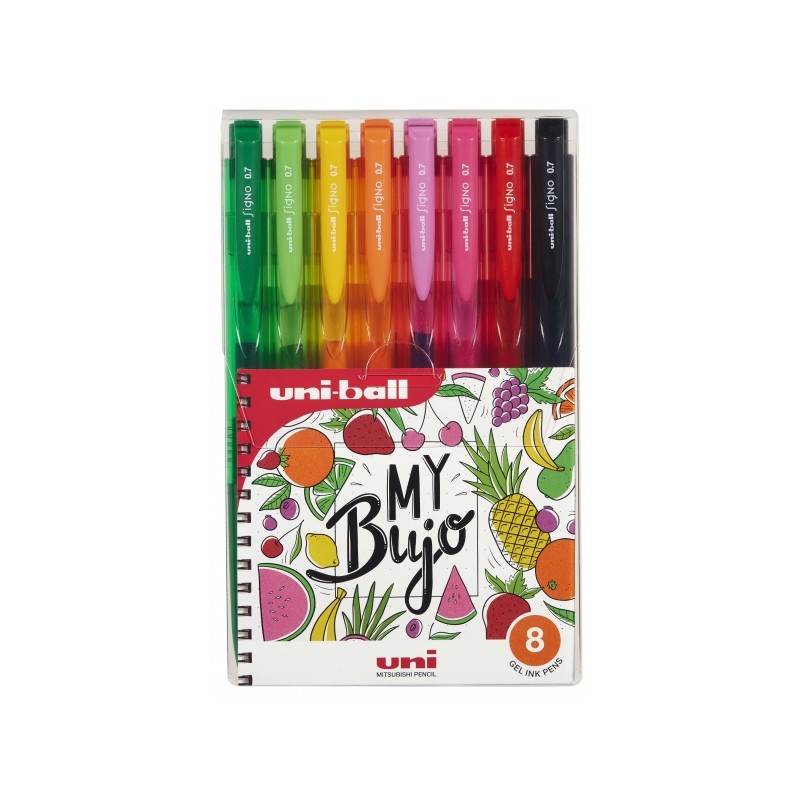 Stylos gel rétractables 0,7 mm Uni-ball Signo RT1 x8