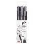 Uni-ball PIN-200(S) Lot de 3 marqueurs calibrés - Pointe polyacétal - Encre pigmentée résistante à l'eau et à la lumière