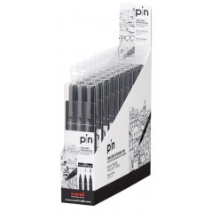 ✅ Uni-ball PIN-200(S) Lot de 3 marqueurs calibrés - Pointe polyacétal - Encre pigmentée résistante à l'eau en stock