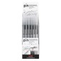 Uni-ball PIN-200(S) Lot de 6 marqueurs calibrés - Pointe polyacétal - Encre pigmentée résistante à l'eau et à la lumière
