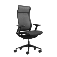Chaise de bureau ergonomique Oqonos Cherg 028 avec dossier et assise en maille élastique, mécanisme d'auto-équilibrage