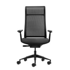 Chaise de bureau ergonomique Oqonos Cherg 028 avec dossier et assise en maille élastique, mécanisme d'auto-équilibrage