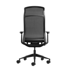 Chaise de bureau ergonomique Oqonos Cherg 028 avec dossier et assise en maille élastique, mécanisme d'auto-équilibrage