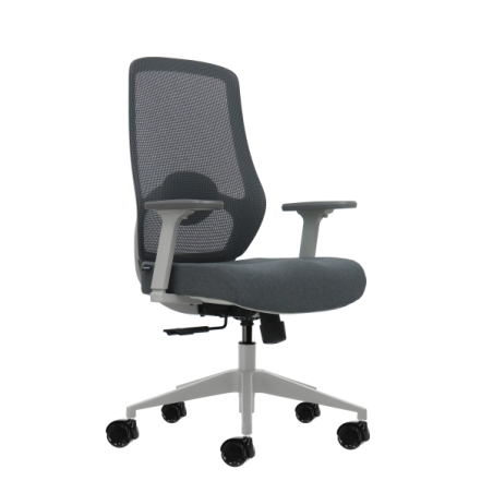 Fauteuil de bureau ergonomique Oqonos Cherg 026 avec soutien lombaire réglable en hauteur et en profondeur, accoudoirs 4D