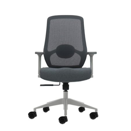 Fauteuil de bureau ergonomique Oqonos Cherg 026 avec soutien lombaire réglable en hauteur et en profondeur, accoudoirs 4D