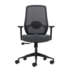 Fauteuil de bureau ergonomique Oqonos Cherg 025 avec soutien lombaire réglable en hauteur et en profondeur, accoudoirs 4D