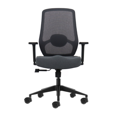 Fauteuil de bureau ergonomique Oqonos Cherg 025 avec soutien lombaire réglable en hauteur et en profondeur, accoudoirs 4D