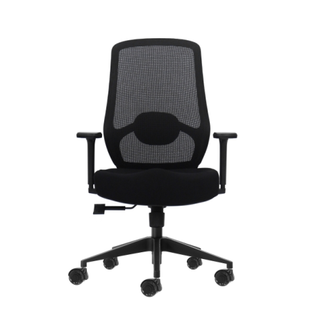 Fauteuil de bureau ergonomique Oqonos Cherg 024 avec soutien lombaire réglable en hauteur et en profondeur, accoudoirs 4D