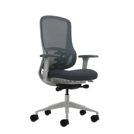 Chaise de bureau ergonomique Oqonos Cherg 023 avec mécanisme d'auto-équilibrage, accoudoirs 4D, assise coulissante et roulettes