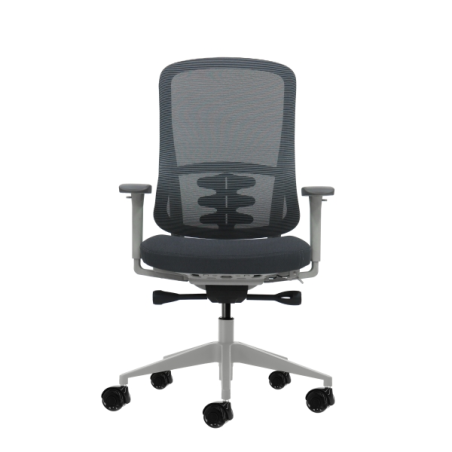 Chaise de bureau ergonomique Oqonos Cherg 023 avec mécanisme d'auto-équilibrage, accoudoirs 4D, assise coulissante et roulettes