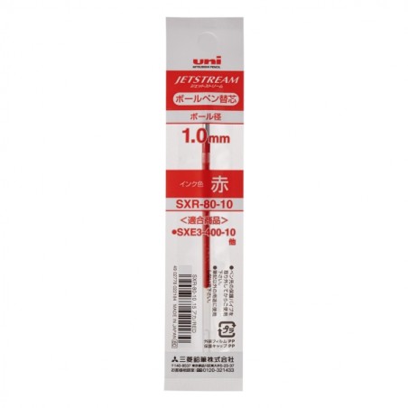 Stylo bille Uni-ball JetStream Trio rouge 1mm x10