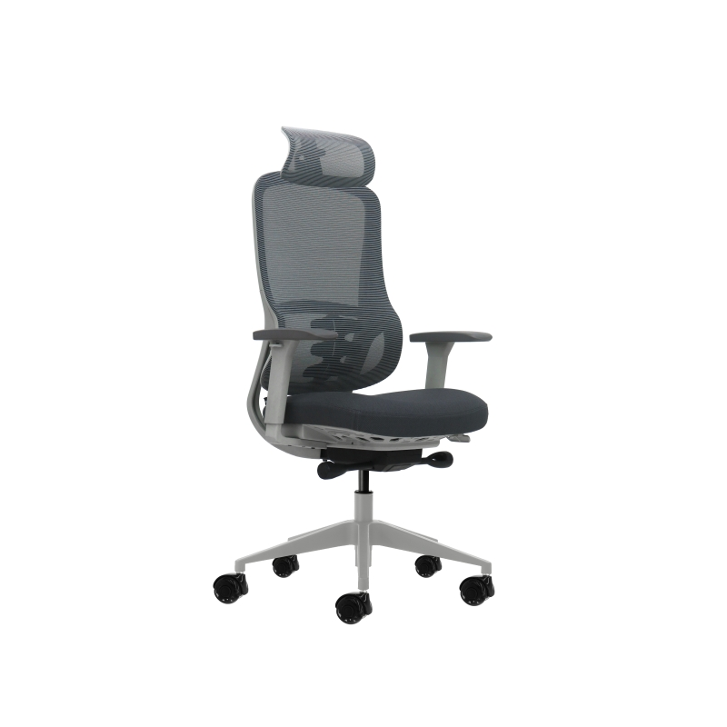 Fauteuil de bureau ergonomique Oqonos Cherg 022 avec appui-tête cervical réglable, mécanisme d'auto-équilibrage, accoudoirs 4D