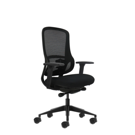 Chaise de bureau ergonomique Oqonos Cherg 021 avec mécanisme d'auto-équilibrage, accoudoirs 4D, assise coulissante et roulettes