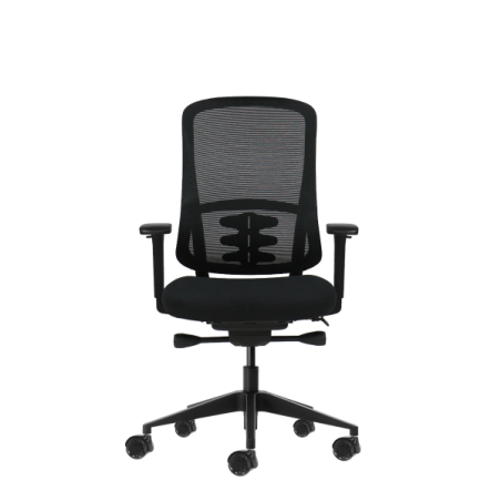 Chaise de bureau ergonomique Oqonos Cherg 021 avec mécanisme d'auto-équilibrage, accoudoirs 4D, assise coulissante et roulettes