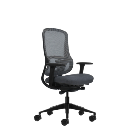 Chaise de bureau ergonomique Oqonos Cherg 020 avec mécanisme d'auto-équilibrage, accoudoirs 4D, assise coulissante et roulettes