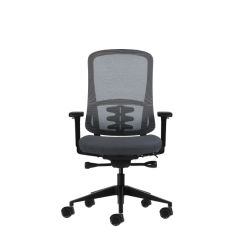 Chaise de bureau ergonomique Oqonos Cherg 020 avec mécanisme d'auto-équilibrage, accoudoirs 4D, assise coulissante et roulettes