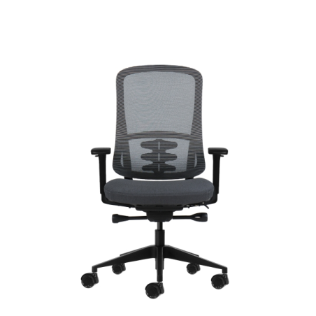 Chaise de bureau ergonomique Oqonos Cherg 020 avec mécanisme d'auto-équilibrage, accoudoirs 4D, assise coulissante et roulettes