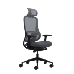 Fauteuil de bureau ergonomique Oqonos Cherg 019 avec appui-tête cervical réglable, mécanisme d'auto-équilibrage, accoudoirs 4D
