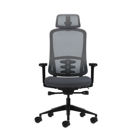 Fauteuil de bureau ergonomique Oqonos Cherg 019 avec appui-tête cervical réglable, mécanisme d'auto-équilibrage, accoudoirs 4D