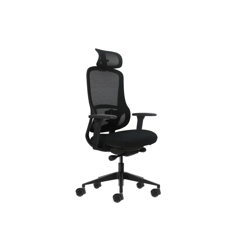 Fauteuil de bureau ergonomique Oqonos Cherg 018 avec appui-tête cervical réglable, mécanisme d'auto-équilibrage, accoudoirs 4D