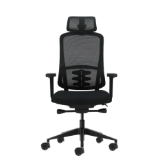Fauteuil de bureau ergonomique Oqonos Cherg 018 avec appui-tête cervical réglable, mécanisme d'auto-équilibrage, accoudoirs 4D