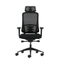 Fauteuil de bureau ergonomique Oqonos Cherg 018 avec appui-tête cervical réglable, mécanisme d'auto-équilibrage, accoudoirs 4D