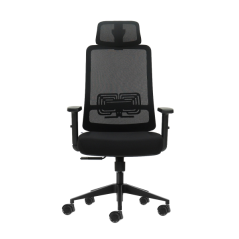 Fauteuil de bureau ergonomique Oqonos Cherg 016 avec appui-tête cervical réglable, tissu imperméable, mécanisme d'auto-équilibra