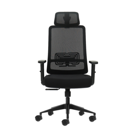 Fauteuil de bureau ergonomique Oqonos Cherg 016 avec appui-tête cervical réglable, tissu imperméable, mécanisme d'auto-équilibra