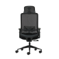 Fauteuil de bureau ergonomique Oqonos Cherg 016 avec appui-tête cervical réglable, tissu imperméable, mécanisme d'auto-équilibra
