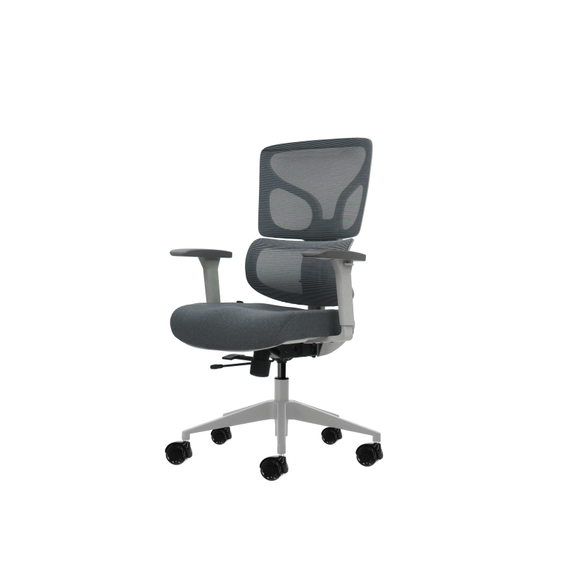 Chaise de bureau ergonomique Oqonos Cherg 015 avec dossier et assise en maille élastique, accoudoirs 4D, assise coulissante