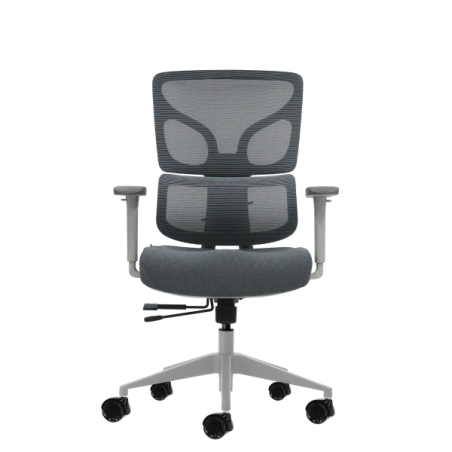 Chaise de bureau ergonomique Oqonos Cherg 015 avec dossier et assise en maille élastique, accoudoirs 4D, assise coulissante