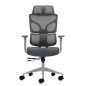 Chaise de bureau ergonomique Oqonos Cherg 014 avec appui-tête cervical réglable, dossier et assise en maille élastique