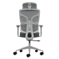 Chaise de bureau ergonomique Oqonos Cherg 014 avec appui-tête cervical réglable, dossier et assise en maille élastique