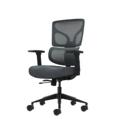 Chaise de bureau ergonomique Oqonos Cherg 013 avec dossier et assise en maille élastique, accoudoirs 4D, assise coulissante