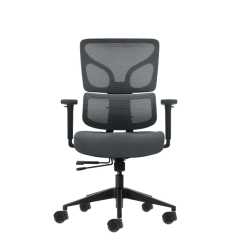 Chaise de bureau ergonomique Oqonos Cherg 013 avec dossier et assise en maille élastique, accoudoirs 4D, assise coulissante