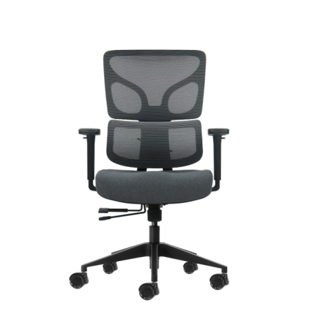 Chaise de bureau ergonomique Oqonos Cherg 013 avec dossier et assise en maille élastique, accoudoirs 4D, assise coulissante
