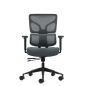 Chaise de bureau ergonomique Oqonos Cherg 013 avec dossier et assise en maille élastique, accoudoirs 4D, assise coulissante