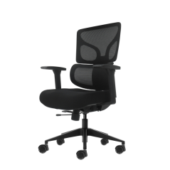 Chaise de bureau ergonomique Oqonos Cherg 012 avec dossier et assise en maille élastique, accoudoirs 4D, assise coulissante
