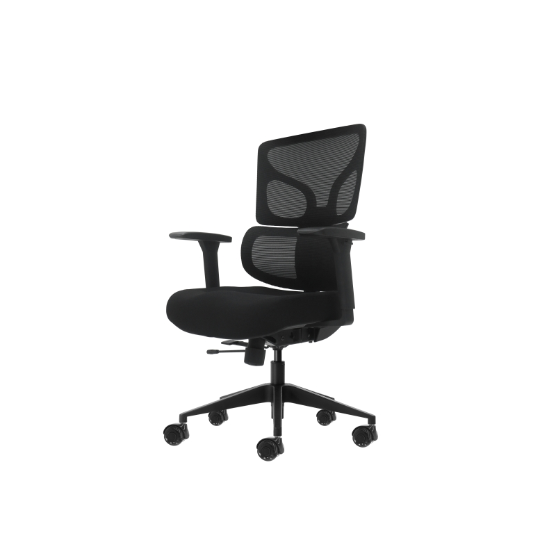 Chaise de bureau ergonomique Oqonos Cherg 012 avec dossier et assise en maille élastique, accoudoirs 4D, assise coulissante